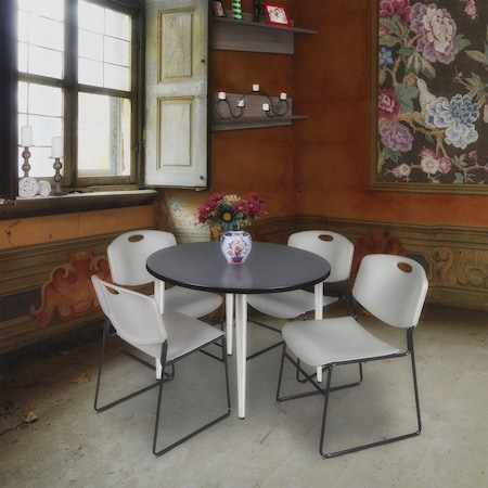 Regency Kahlo Round Table & Chair Sets, 42 W, 42 L, 29 H, Wood, Metal, Polypropylene Top, Grey TPL42RNDGYCM44GY